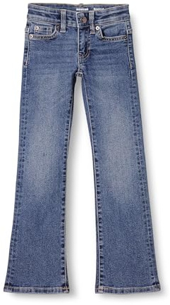 Amazon Essentials Girls' Slim Boot-Cut Stretch Jeans, Washed Blue, 8 Years Slim