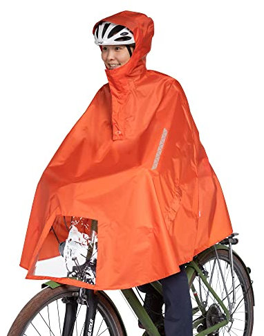 Tatonka Bike Poncho, Waterproof Bicycle Poncho with Hood, Viewing Window for Bicycle Light, Reflectors and Hands, Available in Three Sizes (S/M/L)