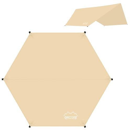 Zeltunterlage wasserdichte Zeltplane Ultraleicht Zeltboden mit Ösen Tarp für Hängematte Außen Vorzeltboden für Hof Sandstrand Picknick Camping Tarp 3.3 * 3.3M