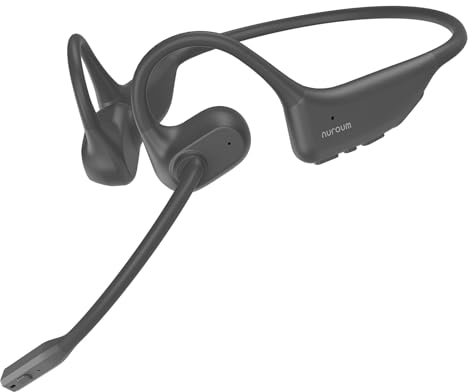 Nuroum OW20B Auriculares Inalámbricos con Micrófono Boom, Bluetooth 5.3/Función de Silencio/Conexión Multipunto para PC/Portátil/Teléfono, 15 Horas de Comodidad para Conducir/Trabajo/Llamadas/Entrenar
