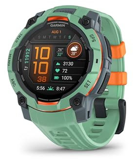Garmin Instinct 3 GPS 45mm Smartwatch, AMOLED screen, Rugged watch, Built-in Sports Apps and Health Monitoring, LED Flashlight, Shock Resistant, 10ATM, Up to 18 days Battery Life, Neotropic