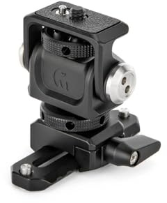 3 Legged Thing Monty 3 Mini Pan & Tilt Mount – Cold Shoe + Modular Picatinny Base, 360° Rotation, ¼”-20 Thread - Darkness Finish