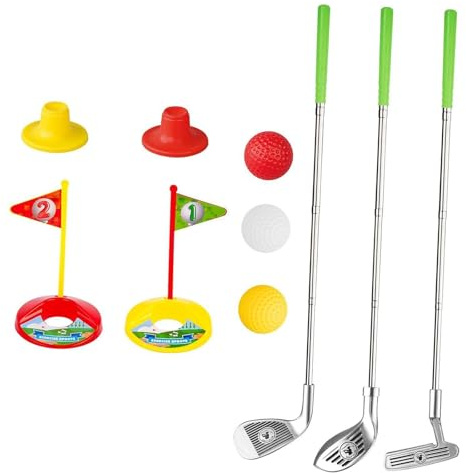 TWISAXC Juego de Palos de Golf para niños, minigolf, Pelotas interactivas para niños y niñas, Divertidas Actividades al Aire Libre y en Interiores, Juguetes interactivos para