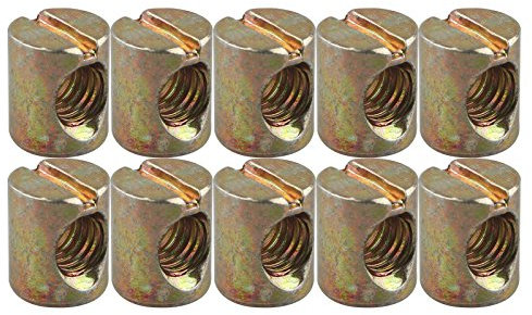 HALJIA 10 pcs tuercas M8 * 15 mm barril tuercas tacos para muebles sillas de cama cuna cuna