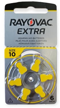 6 x RAYOVAC Extra Advanced with Active Core Technology 10 - the latest generation of hearing aid batteries