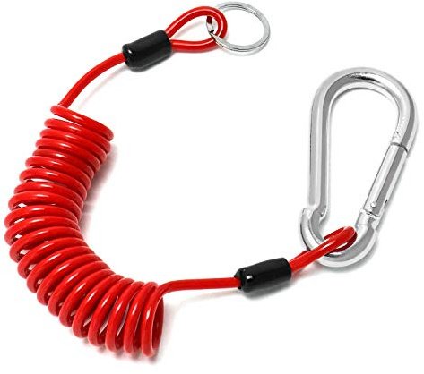 QWORK Säkerhetskabel 1,8 m x 5 mm för Släpvagn, Bromskabel, Spiralkabel, Nödsläp
