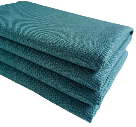 TinaKim Upholstery Fabric, Faux Linen Mateiral, for Sofa Couch Chair Cover Sewing Repair (Blue 11, 10 Yard)