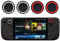 GIOPUEY Copri Analogici Compatibile con Steam Deck OLED, 4 Pezzi Silicone Joystick Thumb Stick Grips cap Cover Case Custodia Protettiva, Morbida e Antiscivolo - Black/Red+Black/White