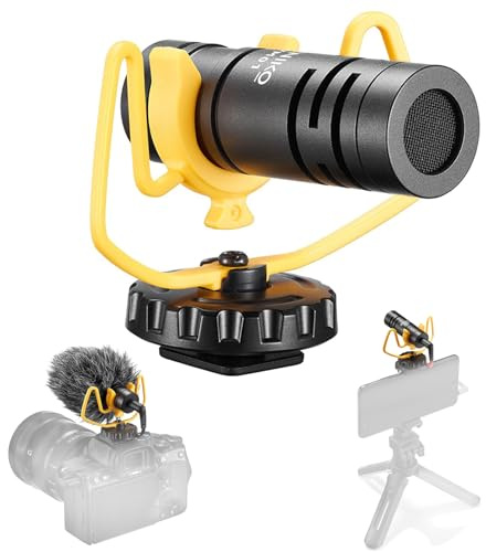 ZENIKO VM01 Micrófono de video profesional, micrófono direccional ligero para cámara, smartphone, con soporte de choque Deadcat parabrisas