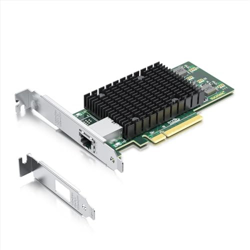 10Gtek for Intel X550-T1 10GbE PCI-E NIC Network Card, Single Copper RJ45 Port with ELX550AT Chip, 10Gbit PCI Express x4 LAN Adapter, 10Gb NIC for Windows Server, Windows 7/8/10, Linux
