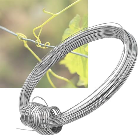 Bindedraht, Verzinkter Draht, 8 Gauge, 4 mm dick, massiver Gartendraht, Wäscheleine, biegsamer Metalldraht, silberfarben, vielseitig einsetzbar, für Pflanzen, DIY, Blumen, Zäune befestigen (Size : 55