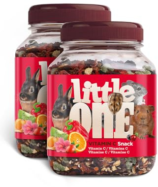 Little One Vitamin C Snack | Paquete Doble | 2 x 160 g | Alimento complementario para roedores y Conejos Enanos | Compuesto por una Mezcla de Bayas, Frutas y Verduras | Contiene Vitamina C