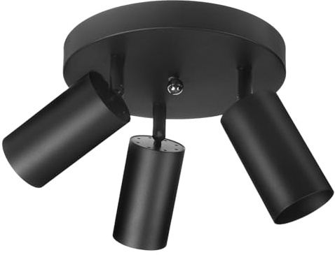 Maclean Lámpara de Techo, 3x GU10 Máx. 40W | Móvil, Aluminio | Foco Moderno para Salón, Oficina, Cocina, Plafón con Puntos de Luz Orientables