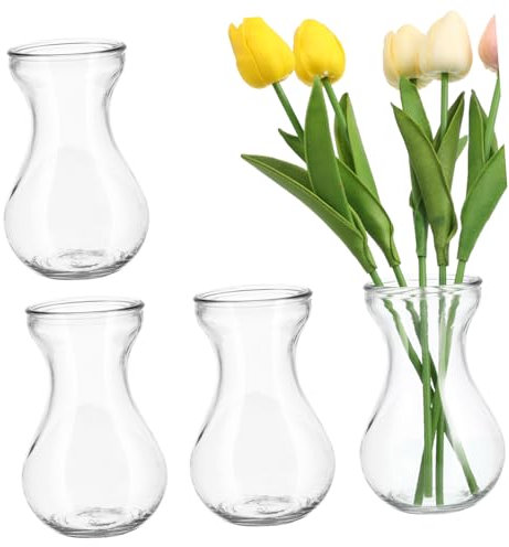 CLISPEED 4piezas Jarrones De Transparentes para Plantas Florero Sencillo Decoración del Hogar Moderno para Flores y Cultivo Hidropónico