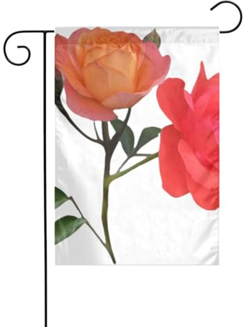 YYHWHJDE Drapeaux de jardin imprimés de fleurs de lune bicolores 30,5 x 45,7 cm pour décoration de cour avec une largeur de poteau de 3 cm (drapeau uniquement, mât non inclus)