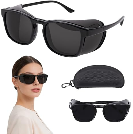 GAOUREL Moisturizing Post-Operative Goggles - Full Seal Protection for Cataract Surgery Recovery & Dry Eyes, Features Water Reservoir, Anti Blue Light & Dust Shield （black）
