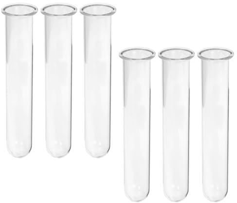NIYANGLE 6 Tubos de Vidrio Transparentes para Propagación Hidropónica de Plantas y Flores, Jarrones Cortos Minimalistas para Decoración de Oficina y Hogar