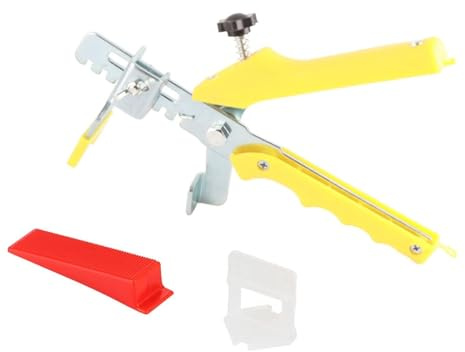 Baxnore Kit de de nivelación de azulejos profesional, 600 clips de plástico, 200 cuñas reutilizables, 1 alicates ajustables para instalación de azulejos de pared de piso, herramie