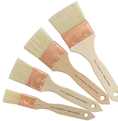 Lasurpensel konstnärspensel set (bredd 60 mm, 50 mm, 40 mm, 25 mm) repino® penselset, konstnärspensel, grundfärgpensel för oljefärger, akrylfärger