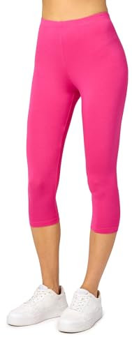 Merry Style Damen Leggings 3/4 Capri Leggings aus Viskose MS10-144 (Rosa, M)