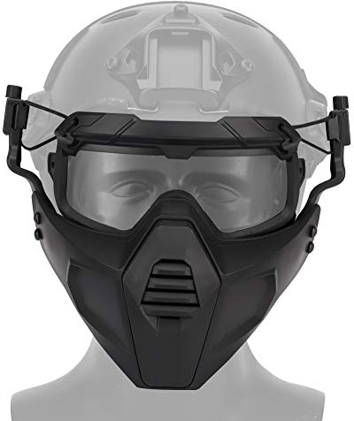 OAREA Fast Casque Lunettes de Protection Lunettes avec Masque Amovible Convient à la fête de l'airsoft Paintball Halloween