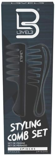 L3 Styling Comb Set - Professional Salon Look - Lightweight and Ergonomic - Comfortable and Glides Easily - Level Three - 2pc