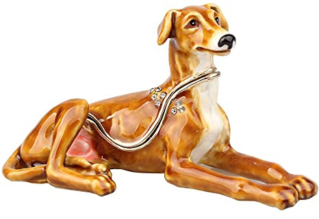 LiuliuBull Labrador Perro joyería Trinket Caja Anillo Organizador Animal figurilla Peinado Ornamento Novedad Mascota Amante Regalo Vintage decoración