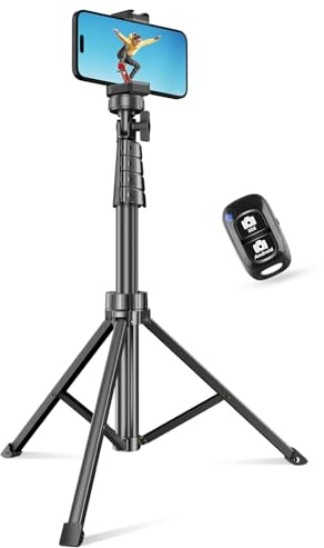 SENSYNE 62 Phone Tripod & Selfie Stick, Extendable Cell Phone Tripod Stand with Wireless Remote and Phone Holder, Compatible with iPhone Android Phone, Camera