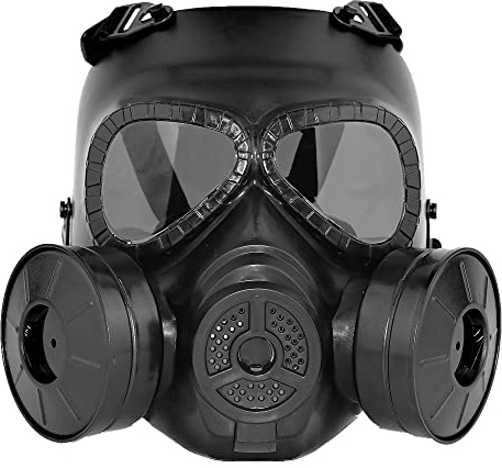 Masque Tactique Paintball Full Face Protective Gear Halloween Cosplay Shooter CS Jeux avec Double turbofan Tactical Mask