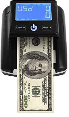 Geldscheinprüfer und Geldzählmaschine 2in1, Tragbar Währungszähler Einzeln einlegen - Banknotenprüfer Falschgelderkennung mit UV/MG/IR für Euros/Dollars/Britisches Pfund