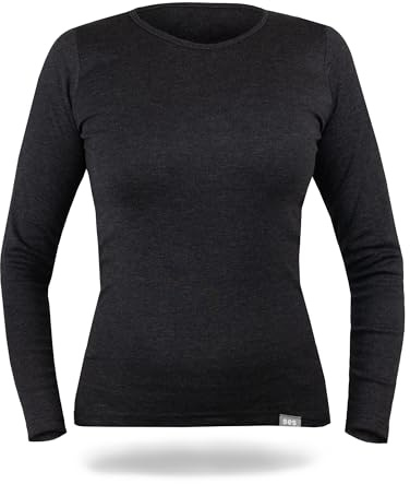 SES Maglia termica a maniche lunghe 38-50 in 75% cotone e 25% poliestere – Maglia termica traspirante per donna – biancheria intima termica per calore e comfort