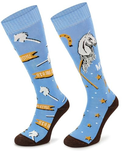 SKIETY Reitbekleidung Damen & Herren - Kniestrümpfe für Damen & Herren - Reitsocken Reitsport Damen & Herren - Reitsocke Mädchen - Hufeisen - 35-38