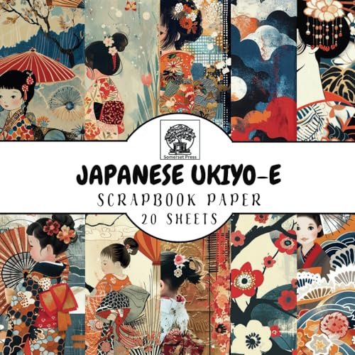 Japanese Ukiyo-e Scrapbook Paper: 20 Double-Sided Ukiyo-e Sheets for Scrapbooking, Junk Journals, Card Making, Decoupage, Origami, Paper Crafts, DIY Projects and Mixed Media
