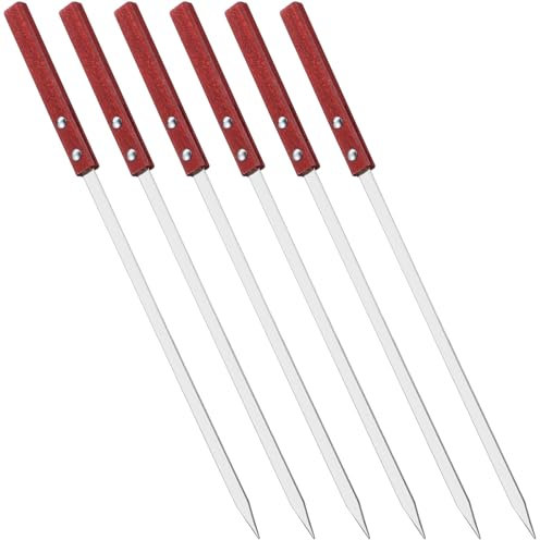 Sosoport Spiedini Piatti in Acciaio Inox Per Griglia 6 Pezzi 6 Lunghezze Per Barbecue Kebab E Antipasti