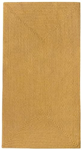 HAMID Alfombra Nansa Interior/Exterior Pet Reciclado – Lavable y Resistente al Agua – Ecológica y Sostenible – Ideal para Terraza, Jardín o Salón (110x60cm, Ocre)