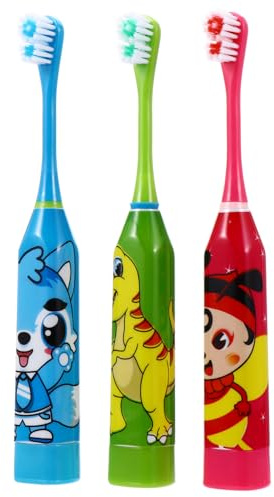 BELLIFFY Cepillo de Dientes Eléctrico Infantil con Cabezal y Cerdas Suaves Cepillo Sónico Automático para Unidades con Colores Surtidos Diseño Portátil y Seguro para Bebés