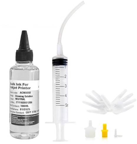 JCxYGAP Pulitore testina di stampa Kit pulizia testina di stampa Liquido detergente per getto d'inchiostro con tubo compatibile con stampanti(Cleaner 1PK)