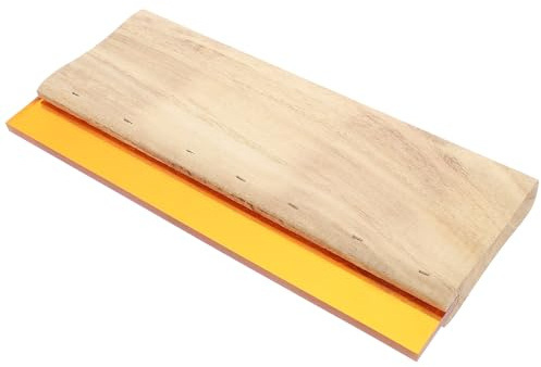 MAGICLULU Raspador de Tinta para Serigrafía de Goma y Madera 24 Cm, Herramienta Resistente para Impresión Textil Manual y Gráfica, Placa Plana para Camisetas y Bolsas de Mano