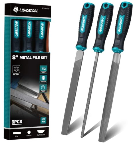 LIBRATON Metallfiler, 3 st metallfilset, 20 cm multiformade filer för