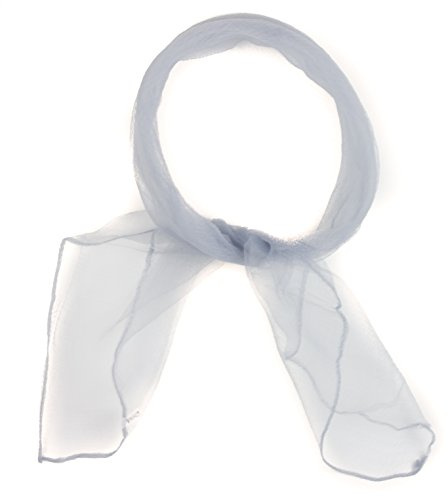 Mytoptrendz®- Ladies Plain Square Chiffon Neck Scarf Thin Sheer Organza Vintage Style Retro 50s 60s Light Weight Neck Tie Hair Scarves For Women Girls (Silver grey)