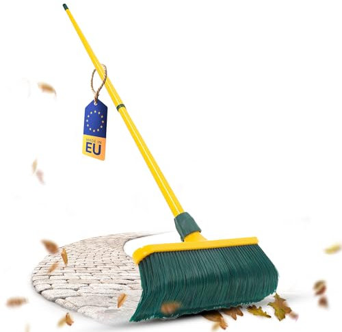 Novaliv Lot de balais à griffes - En plastique - 40 cm - Avec manche télescopique - Poils incurvés - Balai de jardin - Balai de rue - Balai à feuilles (1, balai de 40 cm avec manche)