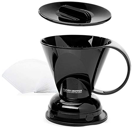Clever Coffee Dripper | Large 18 oz | Black | BPA-Free | 100 Filters