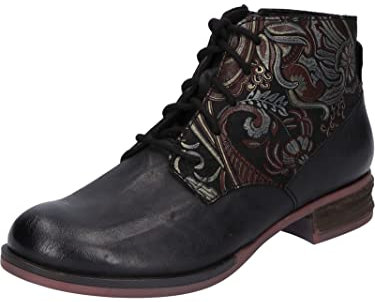 Josef Seibel Damen Schnürstiefeletten Sanja 10,Weite G (Normal),Wechselfußbett,schnürboots,reißverschluss,schwarz-Kombi,36 EU
