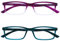 OPULIZE See-Brille Blaulichtfilter 2er Pack Schmal Rahmen Federscharniere Verbessern Den Schlaf Computerbrille Gaming Entspiegelt Lila Türkis Herren Damen BB9-5Q