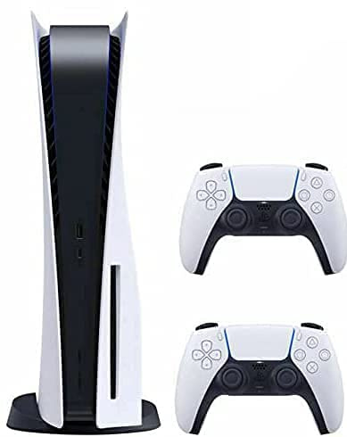Playstation 5 Disc Version PS5 Console - Additional Controller, 4K-TV Gaming, 16GB GDDR6 RAM, 8K Output, WiFi 6. Ultra-High Speed 825GB SSD - U Deal (Renewed)