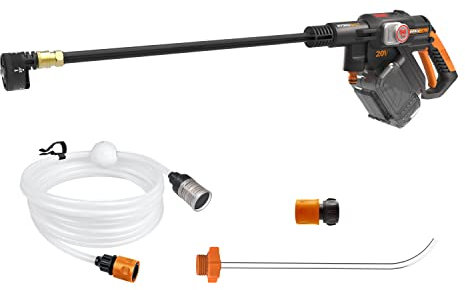 WORX Nitro HydroShot WG633E 20V High-Flow Cordless Portable Pressure Cleaner Power Washer with Brushless Motor Up to 56 Bar Pressure Multi-Spray Nozzle & Accessories (Tool Only No Battery or Charger)