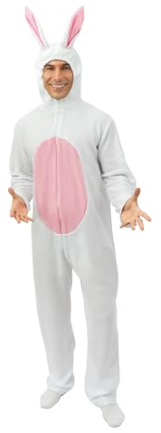 P'TIT CLOWN - Déguisement Lapin - Costume Adulte - Unisexe - Parfait pour Carnaval, EVG, EVJF, Pâques, Halloween et autres Fêtes Costumées - Facile à Enfiler - Confortable