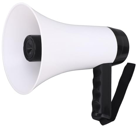 Rechargeable Handheld Megaphone, Portable Bullhorn with 4800mAh Battery 300 Seconds Recording for Stall Hawking Broadcasting, Etc