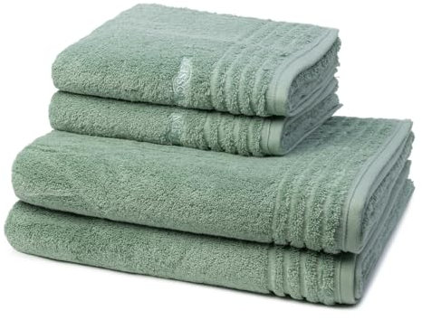 Vossen - 4 teiliges Frottier-Set - Vienna Style Supersoft (2 X Handtuch 2 X Duschtuch im Set) - 620 g/m2 - Baumwolle - Frottee - saugstark - weich und flauschig - Soft Green