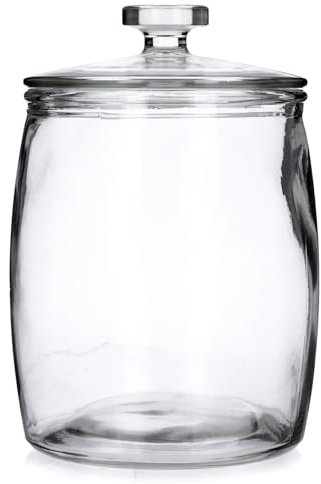 F & R & R Gurkenglas, Einmachglas mit Deckel & Gummidichtung, Lebensmittelechtes Konservenglas, Glasgurkenbehälter für Küche & Vorratskammer, Rundglas 7,5 l